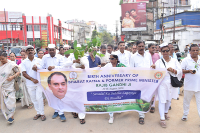 Congress Sevadal organized a rally at Agartala on August 20 on the occasion of the birth anniversary of former Prime Minister Rajiv Gandhi.