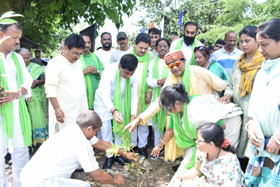 Mayor of Agartala Municipal Corporation (AMC) Dipak Majumder attended Ek Ped Maa Ke Naam campaign at Surya Tarun Club in Agartala on July 4.