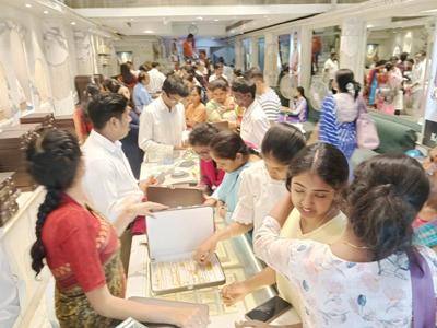 Jewellery shops witnessed a massive rush of consumers on the occasion of Akshay Tritiya at Agartala on April 20.