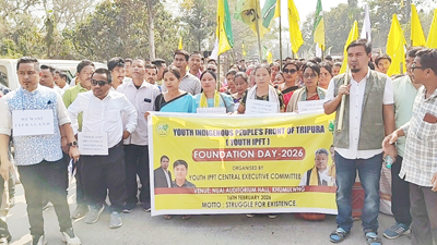 Youth IPFT Celebrate Foundation Day by organising a rally in Agartala on February 16.