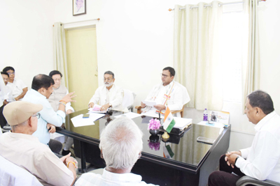 Tripura Pradesh Congress leaders along with AICC leaders joined a meeting at Congress Bhavan in Agartala on March 19.