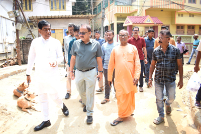 Mayor of Agartala Municipal Corporation (AMC) Dipak Majumder inspected a new road being constructed at Old RMS Chowmuhani area of Agartala on March 24.