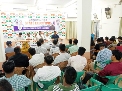 Tripura Pradesh Youth Congress organized a monthly meeting at Congress Bhavan in Agartala on July 12.
