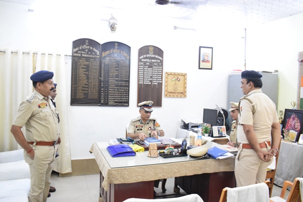 Director General of Police (DGP), Anurag Dhankar on April 19 visited West Agartala police station to review the functioning of the police station and reviewed overall activities of the police station in presence of SP (West Tripura) and other officials of the district.