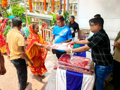 Friends of late Sujoy Laskar distributed clothes among local poor people in his memory near Dasamighat club area of Agartala on June 14.