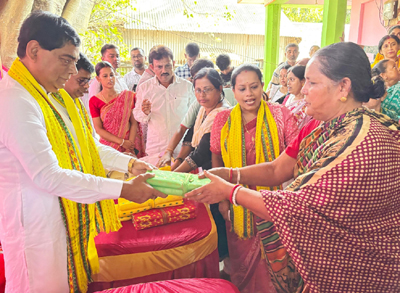 Mayor of Agartala Municipal Corporation (AMC) Dipak Majumder distributed clothes among poor and needy people in Ker Chowmuhani area of Agartala on October 14.