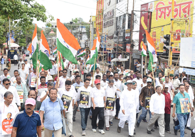 INDIA Bloc organised a massive rally and public meeting at Agartala demanding resignation of CEC Gyanesh Kumar on October 30.