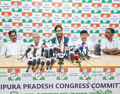Congress leaders addressed a press conference at Congress Bhavan in Agartala on October 26 to announce INDIA Bloc public rally in Agartala on October 30.