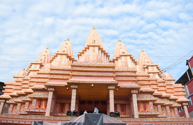 Glimpses of Durga Puja pandal and idols Sanhati Club in Agartala.