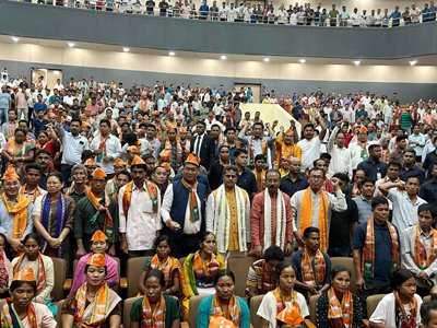 Chief Minister Dr Manik Saha attended a mass joining meeting of BJP at Rabindra Satabarshiki Bhavan in Agartala on March 15.