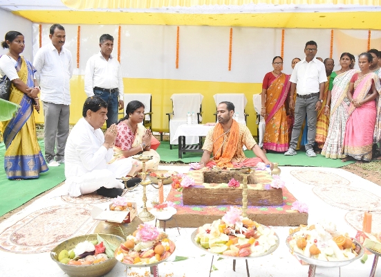 Mayor of Agartala Municipal Corporation (AMC)  Dipak Majumder laid the foundation stone  for the new ward office building of AMC ward number 29 through Bhumi Puja on October 9.
