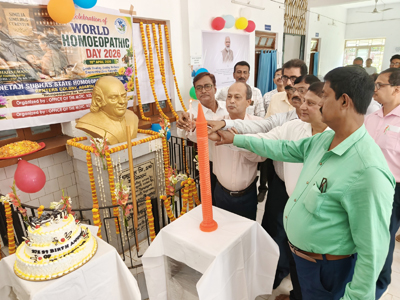 World Homeopathy Day is observed at the state homeopathy hospital in Agartala on April 10.