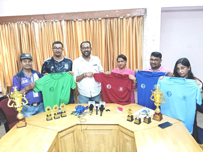 Agartala Press Club releases jerseys for the senior football tournament during a programme on July 10.