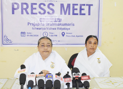 Sisters of Prajapita Brahmakumaris Ishwariya Vishyavidyalay addressed a press conference at Agartala Press Club on August 1.