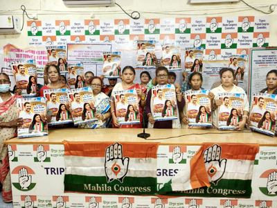 Tripura Pradesh Mahila Congress organised a press conference at Congress Bhavan in Agartala on July 15.