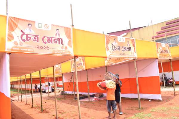 Chaitra Mela stalls prepared by Agartala Municipal Corporation (AMC) at Children park area of the city and Mayor of April 2nd inaugurated the reduction fair.