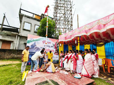 Deshbandhu Club organised a Khuti Puja for Durga Puja Pandal at Agartala on July 16.