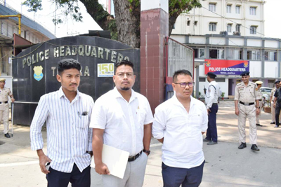 Tipra Motha leaders meets DGP Tripura during a deputation at Agartala on May 15 demanding improvement of law and order situation at Takarjala and Jampuijala areas of Sepahijala district.