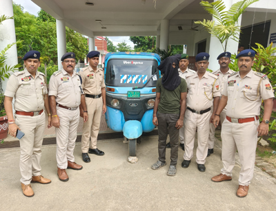 One thief was arrested with a stolen three-wheeler by police officials of NCC Police Station of Agartala on August 31.