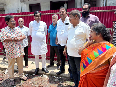 Mayor of Agartala Municipal Corporation (AMC) Dipak Majumder inspects drainage system at Ramnagar area of the city on May 7.