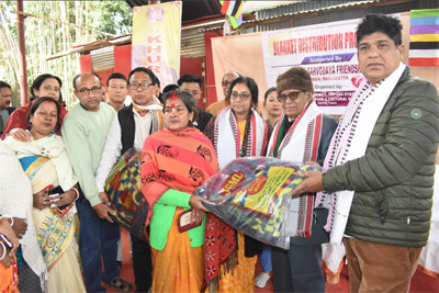 A winter clothes distribution programme for local poor held at Puthiba Mandir in Agartala on January 6.