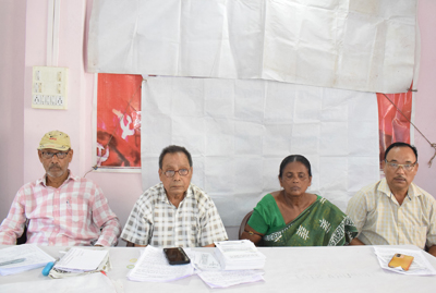 CPI leaders addressed a press conference at Agartala on July 4.