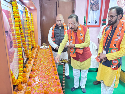 Ruling BJP organised Deen Dayal Upadhyay training campaign in presence of state president Rajib Bhattacharjee at party headquarters in Agartala on February 17.
