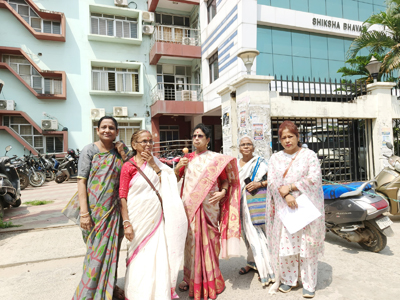 CITU leaders meet in a deputation before authorities of the Education department in Agartala on April 13 protesting against an alleged harassment of a Sishu Bihar School.