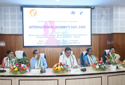 Finance Minister Pranajit Singha Roy attended the International Women Day celebrations organised at Agartala by the Department of Small Savings and Finance on March 10.