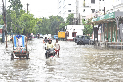 Agartala City again on July 13 morning witnessed massive water logging due to heavy rain.