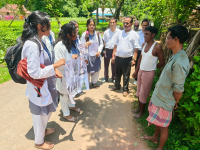 AGMC students undertake a World Tobacco Day awareness drive at Bamutia  of Tripura on May 30.