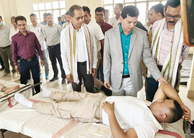 Tripura Fire and Emergency Services Department organised a mega blood donation camp at Agartala on March 10.