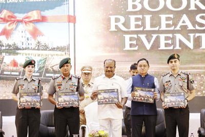 Tripura Governor Indra Sena Reddy Nallu attends the release of a book title Tripura: The Land of Timeless Tales by Assam Rifles at Alpha Auditorium, 21 Sector Assam Rifles in Agartala on August 25.