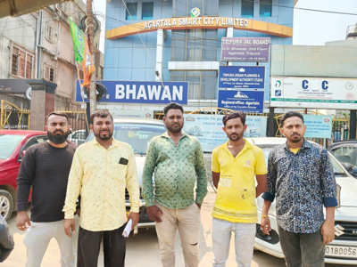 Labour contractors meet in a deputation at UD Bhavan in Agartala on March 24 for pending Bills clearance.