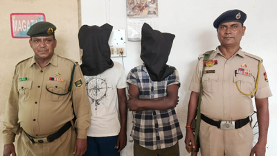 Two thieves caught at Agartala city police on March 31.