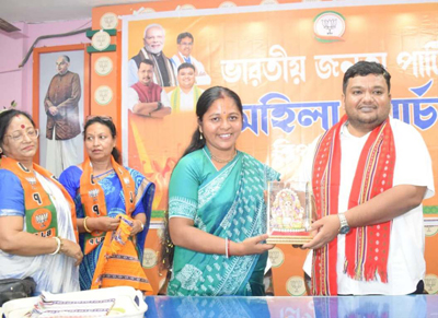BJP Tripura Pradesh president chaired meeting of new Mahila Morcha office bearers at BJP state headquarters in Agartala on September 15.