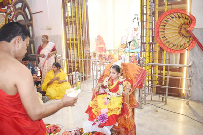 Kumari Puja performed amidst religious fervour at Anandamayee Maa Ashram in Agartala on March 26.
