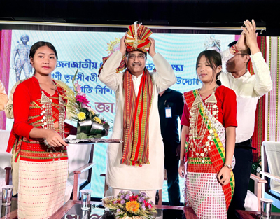 Chief Minister Dr Manik Saha attends Janajatiya Gourav Diwas observation in a hotel at Agartala on November 10.