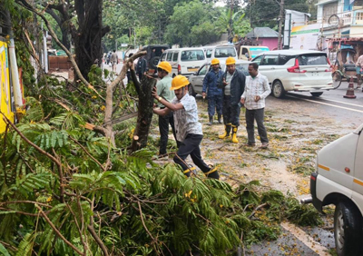 Heavy storm wreaks havoc across Agartala city on April 28.
