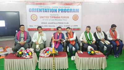 Tipra-Motha chief Pradyot Kishore Debbarma inaugurated an Orientation Programme at Agartala on February 7 by United Tiprasa Forum.