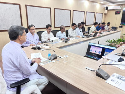 Chief Minister Dr Manik Saha attended a virtual meeting for Mukhyamantri Samipeshu programme at Agartala on May 20.