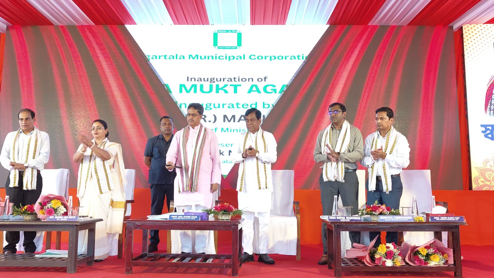 Chief Minister Dr Manik Saha launched various projects of Agartala Municipal Corporation during a programme held at Vivekananda stadium in Agartala on July 23.