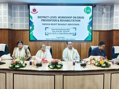 District level workshop on drug prevention and rehabilitation held at Pragna Bhavan in Agartala on September 3.