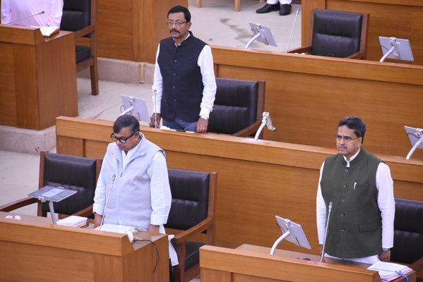 BJP legislators present at the special session of Tripura Assembly to discuss women reservation bill on April 30.