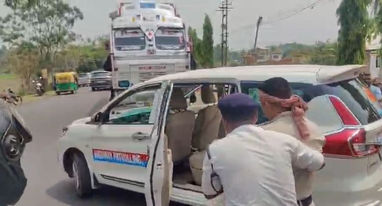 Six police, TSR personnel including an officer sustained critical injuries in road mishap at Charilam