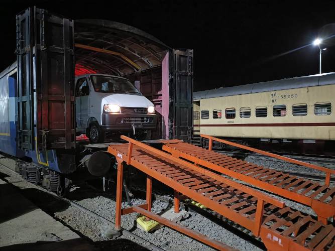 NFR delivers first-ever Rail-carried automobiles to its New Sairang Railway Station